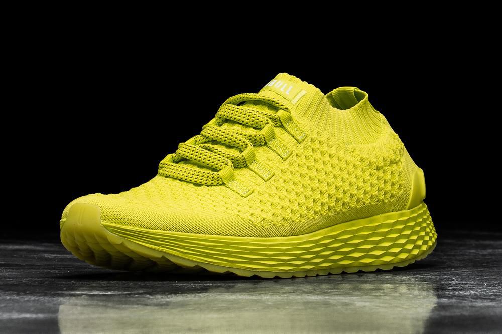 NOBULL Men's Knit Running Shoes - Neon Yellow - Ireland (9235QFCAY)